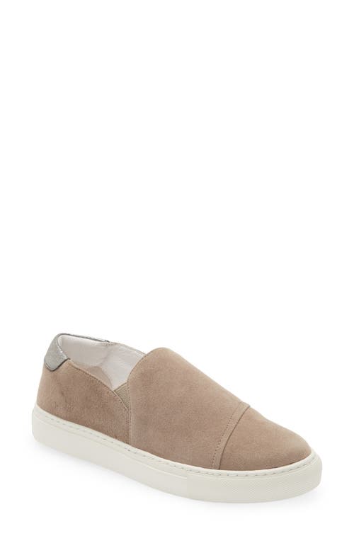 Chocolat Blu Nicky Suede Slip-On Sneaker in Taupe Suede