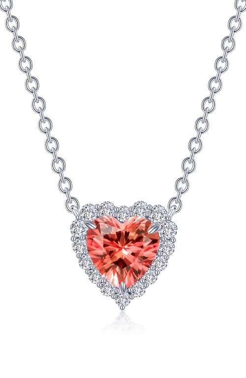 Lafonn Fancy Lab Grown Sapphire Heart Pendant Necklace in Red