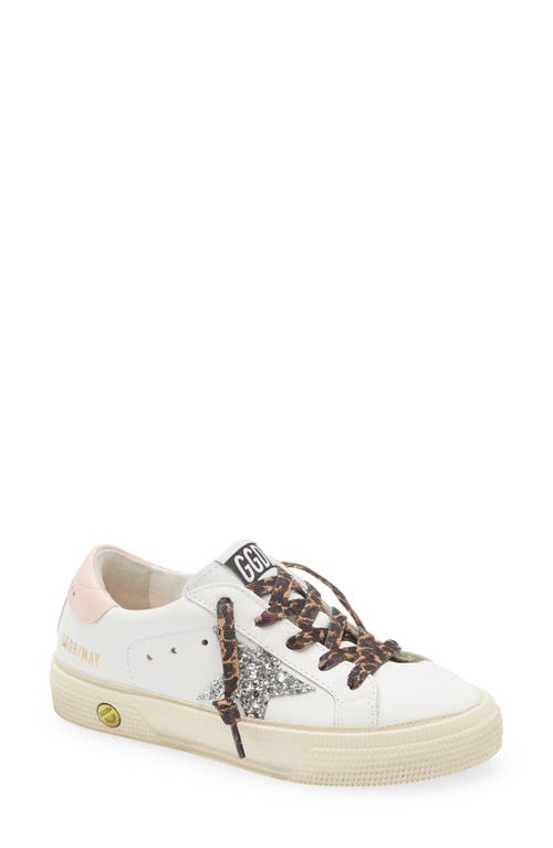 image Golden Goose May Low Top Sneaker In White/silver/rose Quartz At Nordstrom, Size 1us