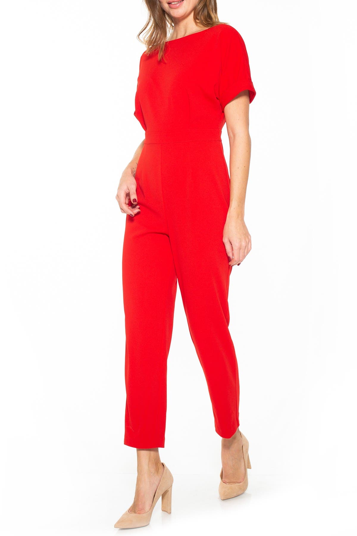 Alexia Admor Women's Draped One-shoulder Jumpsuit In Red | ModeSens