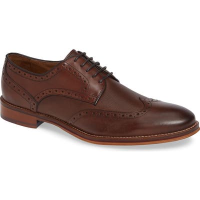 Johnston & Murphy Conard Embossed Wingtip, Brown