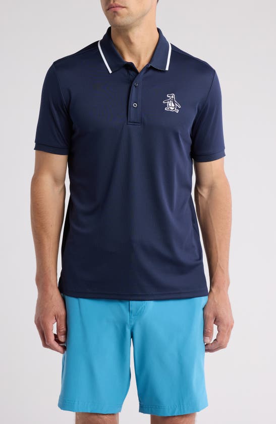 Original Penguin Earl Tipped Polo In Blue