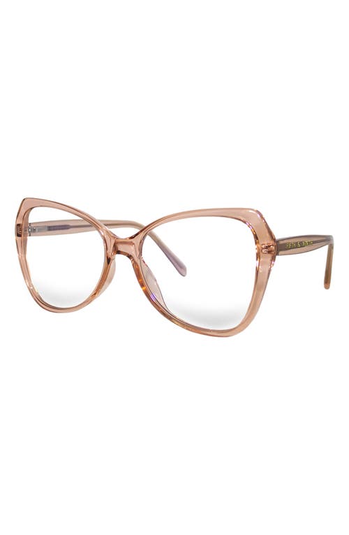 Fifth & Ninth Margot 54mm Butterfly Blue Light Blocking Glasses In Transparent Tan/clear