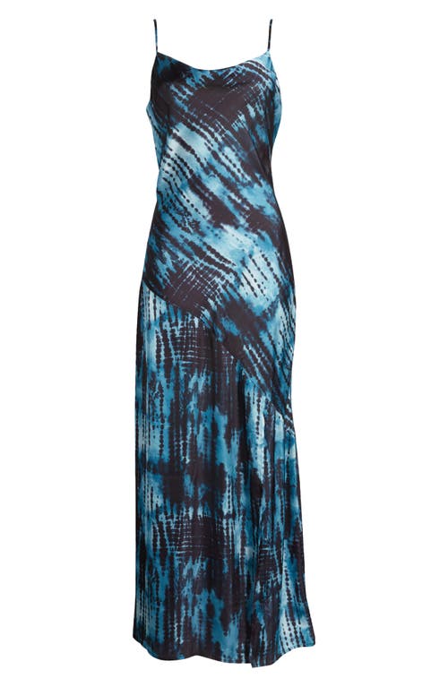 Shop Chelsea28 Print Satin Maxi Dress In Navy Multi