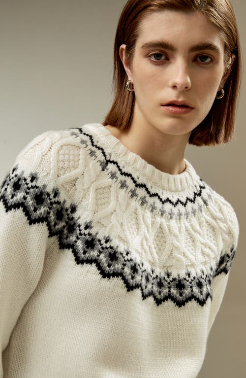 Shop Lilysilk Fair Isle Crewneck Sweater For Women