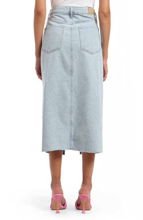 Mavi Jeans Marin Raw Hem Bleached Denim Midi Skirt In Bleached Denim