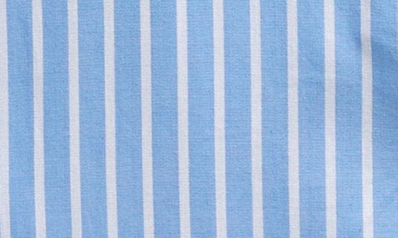 Shop Freshman Kids' Crop Button-up Top In Blue White Stripe