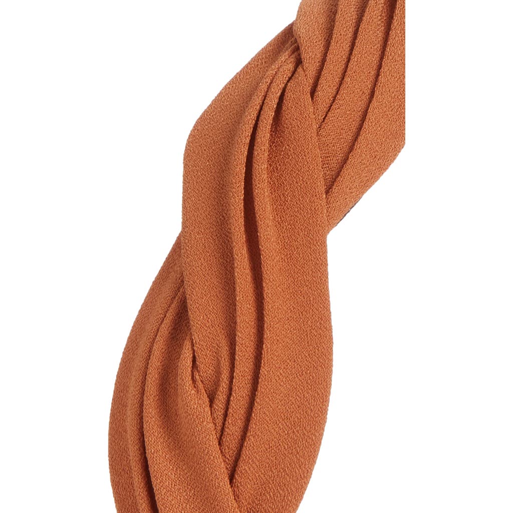 Tasha Braided Pleated Headband In Rust