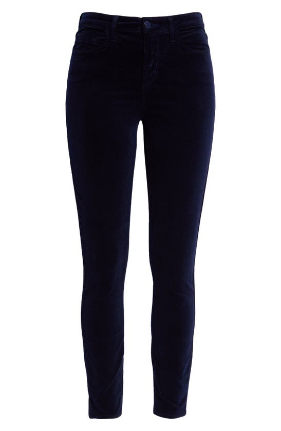 Shop L Agence Monique Ultrahigh Waist Skinny Jeans In Dark Navy