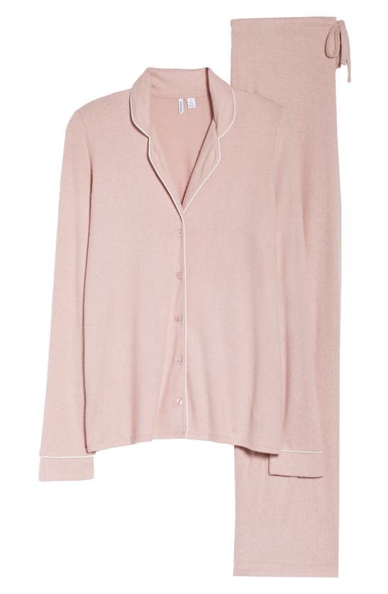 Shop Nordstrom Brushed Hacci Pajamas In Pink Puff