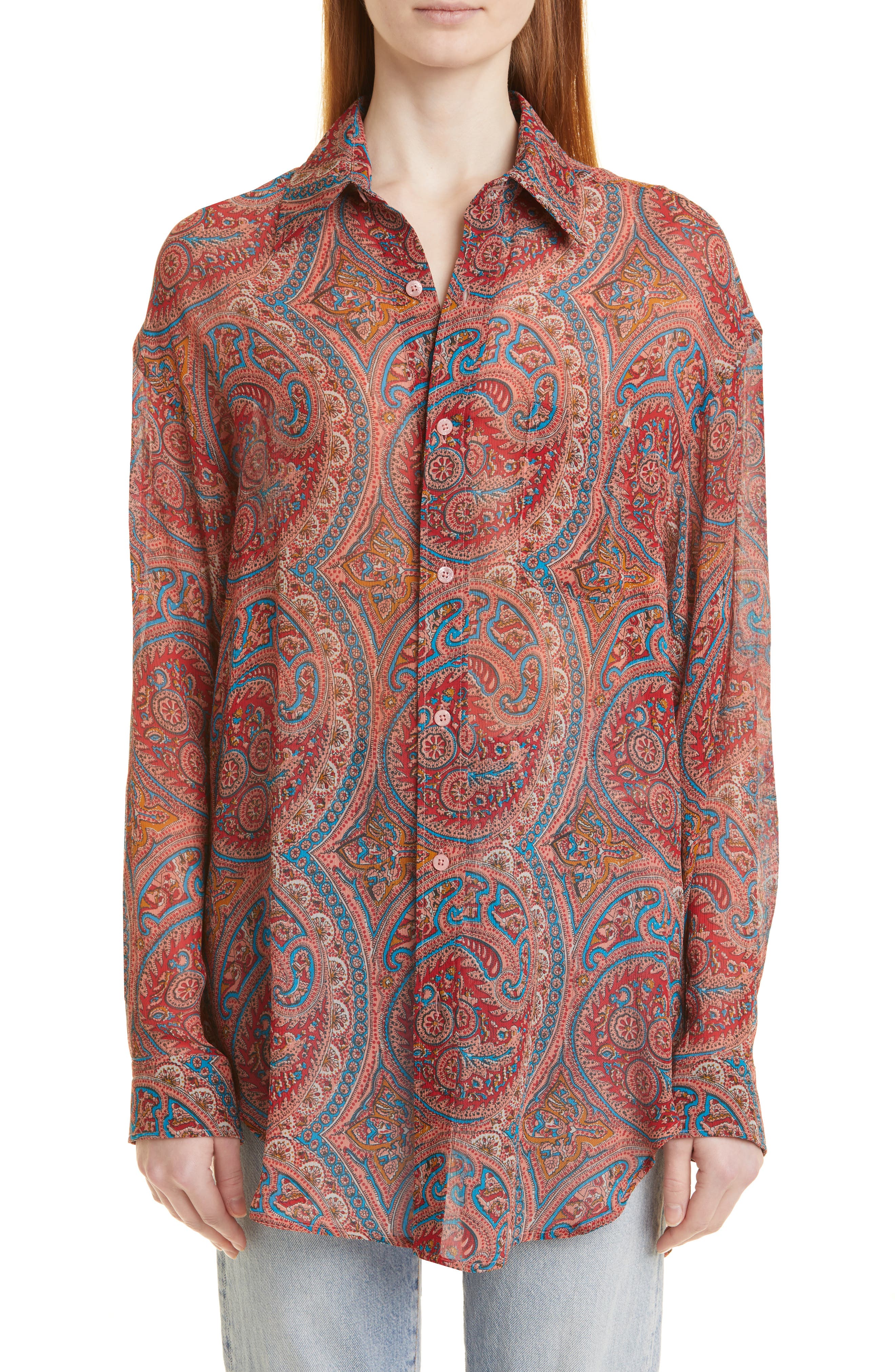 Paisley Silk Georgette Blouse | Nordstrom
