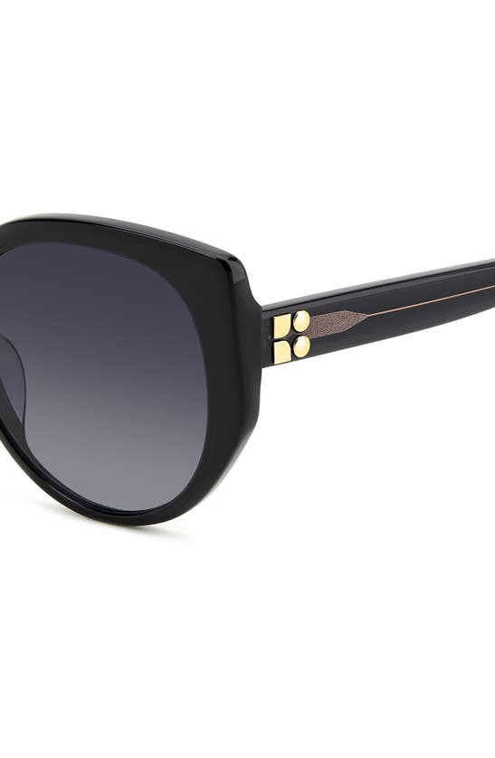 Shop Kate Spade Seraphina 55mm Gradient Round Sunglasses In Black/ Grey Shaded