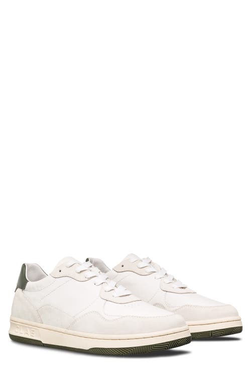 Elford Court Sneaker in White Leather Olive