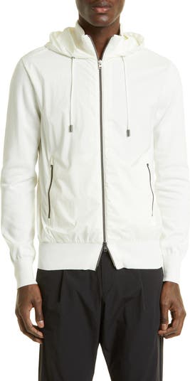 Mixed media zip hoodie Clearance