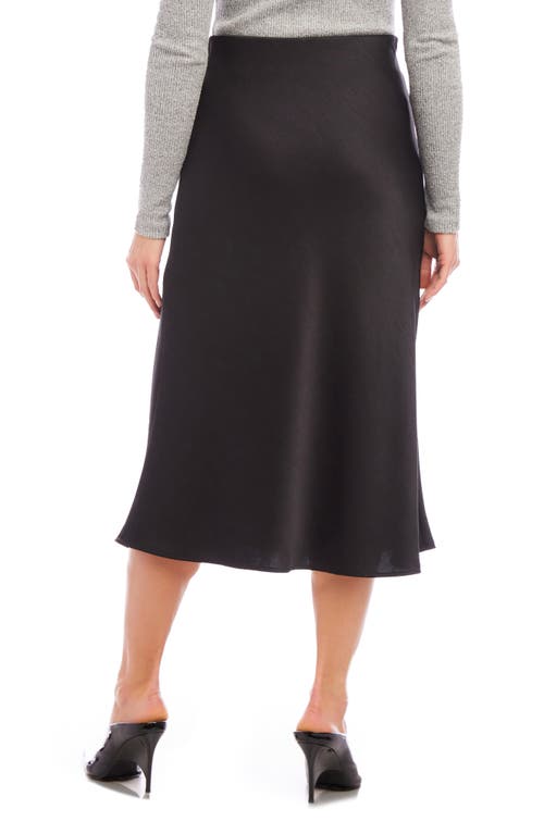 Shop Karen Kane Bias Cut Satin Midi Skirt In Black