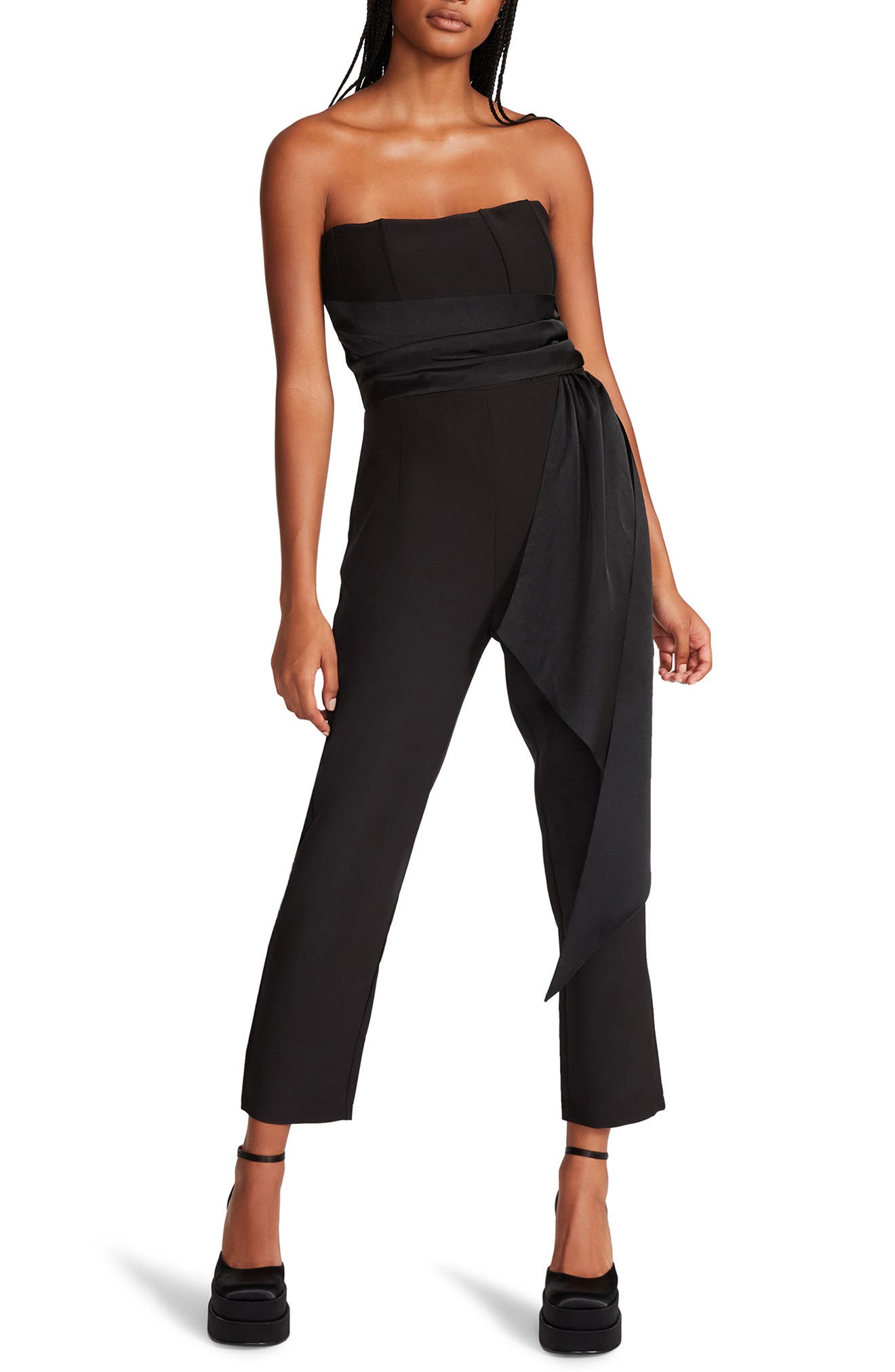 steve madden black jumpsuit