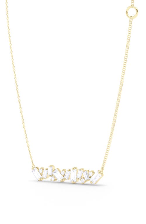 Baguette & Round Lab Created Diamond Pendant Necklace in 18K Yellow Gold