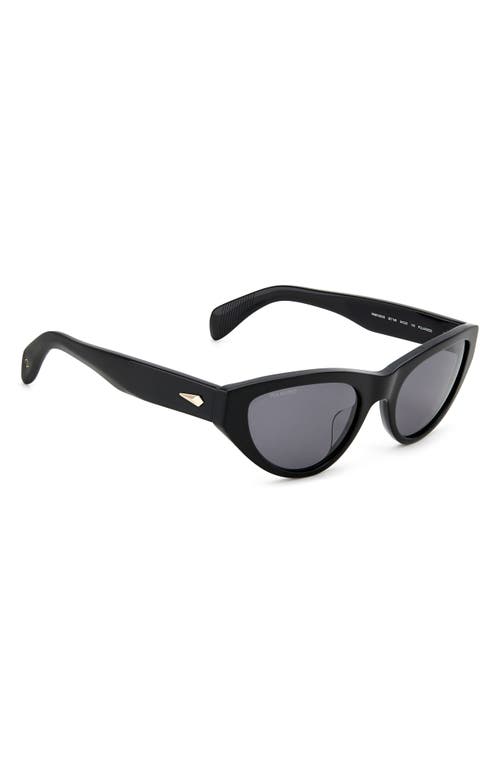 Rag & Bone 54mm Polarized Cat Eye Sunglasses In Black