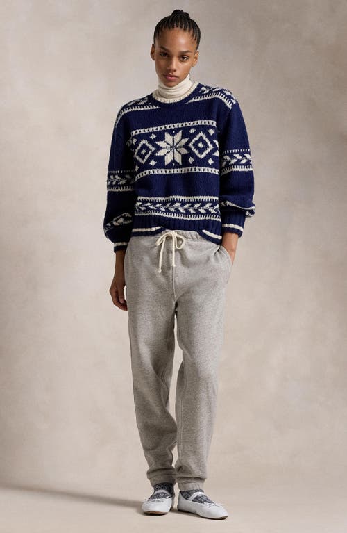 Shop Polo Ralph Lauren Snowflake Crewneck Sweater In Navy Multi