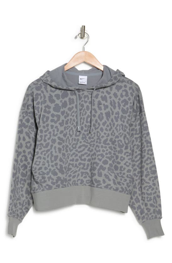 NIKE LEOPARD PRINT CROPPED HOODIE