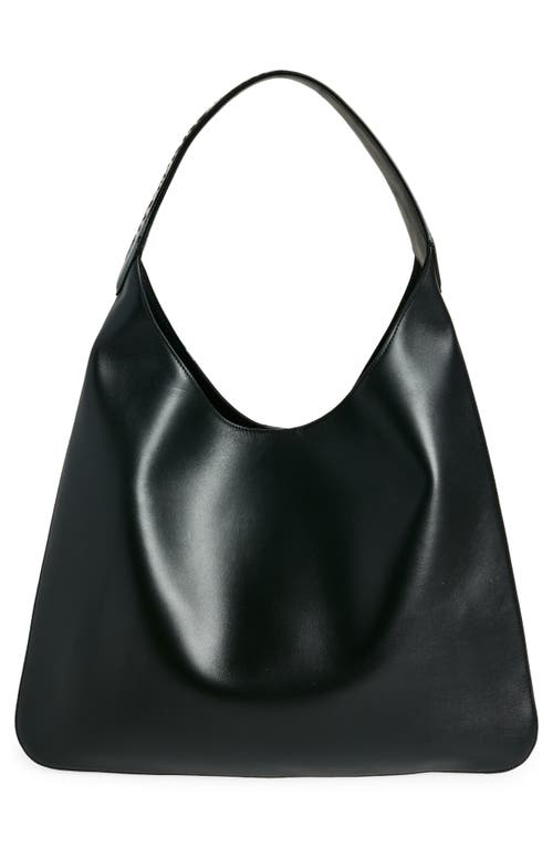 Shop Off-white Metropolitan Leather Hobo Bag In 1010 Black