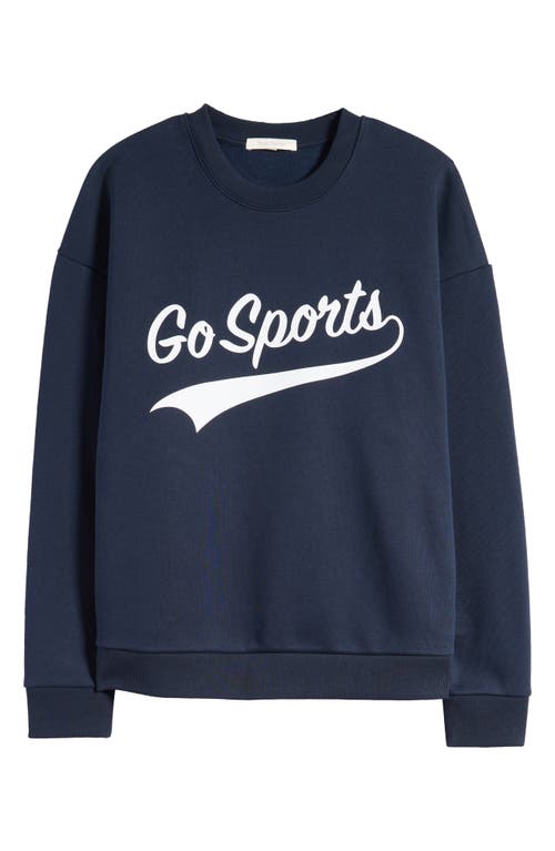 Shop Favorite Daughter Go Sport Sweatshirt In Dark Navy