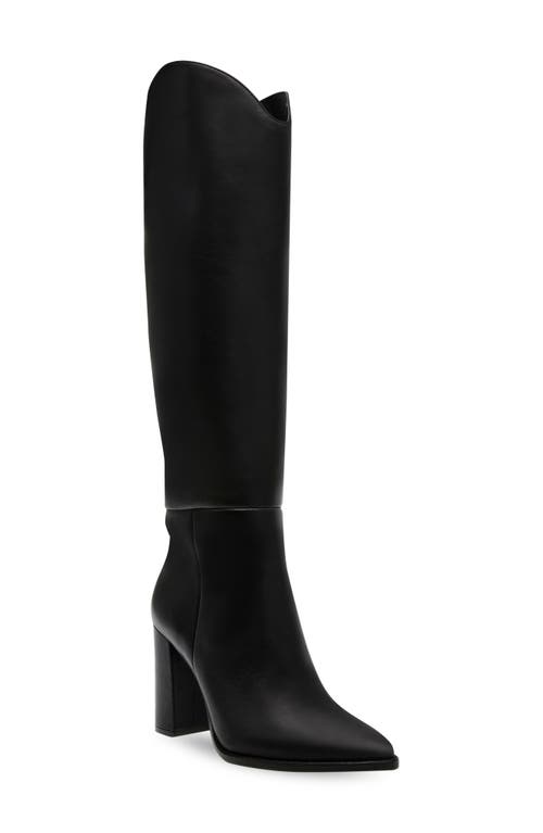 Steve Madden Bixby Pointed Toe Knee High Boot Black Leather at Nordstrom,