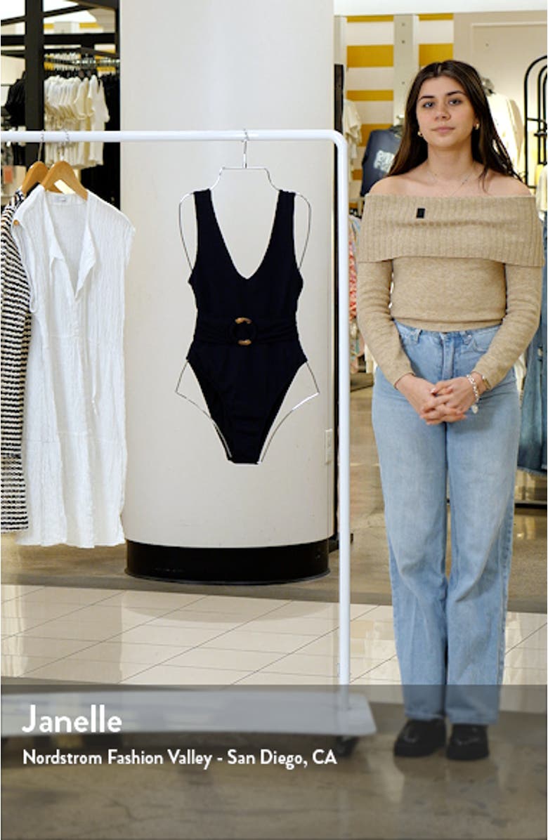 Kim Belted Rib One-Piece Swimsuit, sales video thumbnail