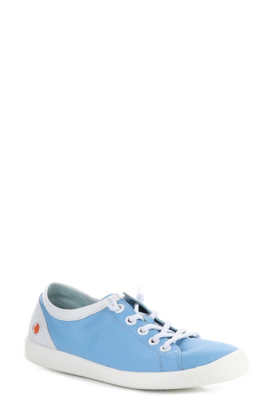 Softinos By Fly London Isla Distressed Sneaker In Sky Blue Smooth
