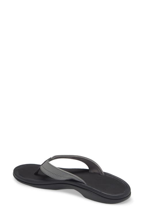 Shop Olukai Ohana Flip Flop In Charcoal/onyx