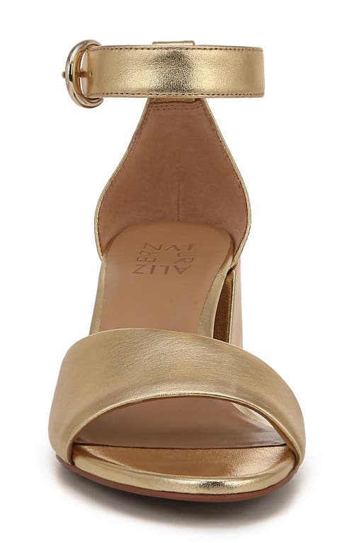 Naturalizer Verly Ankle Strap Flare Heel Sandal In Dark Gold