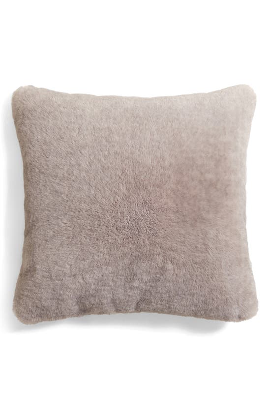 Unhide Squish Faux Fur Accent Pillow In Silver Wolf