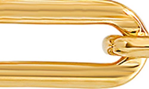 Queen Jewels Cz Paperclip Link Drop Earrings In Gold