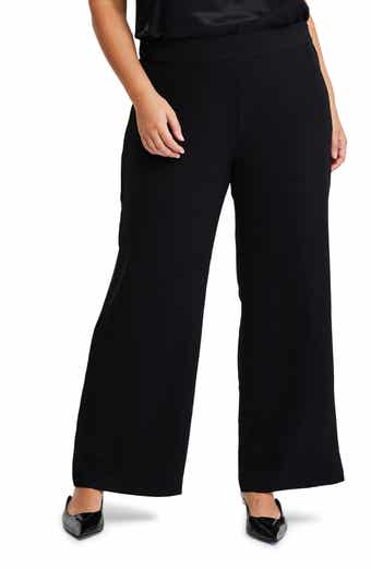 pbnbp Plus Size Wide Leg Pants for Women High Waisted Elastic Drawstring  Split Ruffle Hem Slim Fit Chiffon Capris Capri Pants for Women