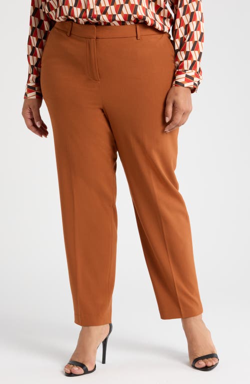 Shop Tahari Asl Classic Straight Leg Pants In Cognac