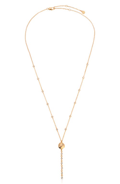 ETTIKA ETTIKA POLISHED PEBBLE CUBIC ZIRCONIA STATION Y-NECKLACE 