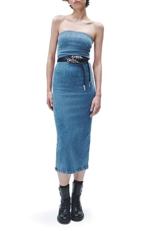 rag & bone Jasmine Strapless Denim Midi Dress Elle at Nordstrom,