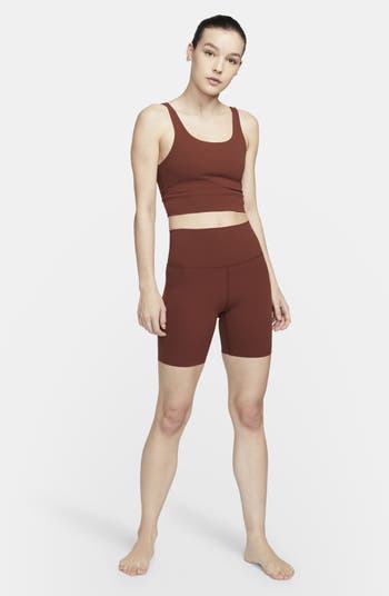 Nike Women's Yoga Luxe Short Sleeve Top Size XS Grey DC5257-073