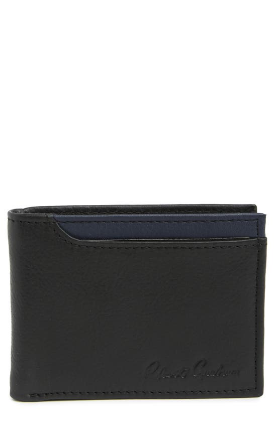 Robert Graham Coupe Leather Passcase Wallet In Black/ Navy