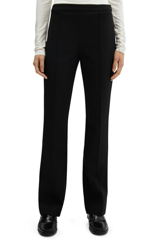 Shop Mango Straight Leg Pants In Black