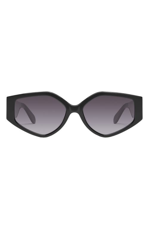Quay Australia Hot Gossip 44mm Gradient Cat Eye Sunglasses In Black