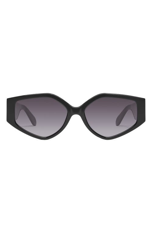 Shop Quay Hot Gossip 44mm Gradient Cat Eye Sunglasses In Black/smoke