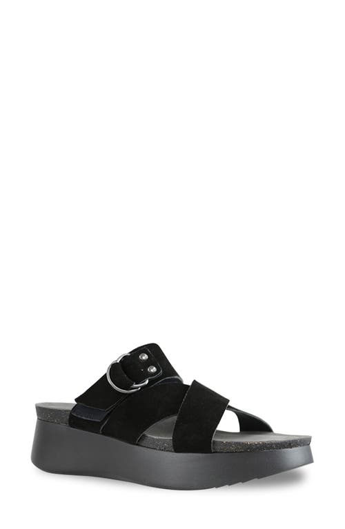 Munro Sofia Platform Sandal Black Suede at Nordstrom,