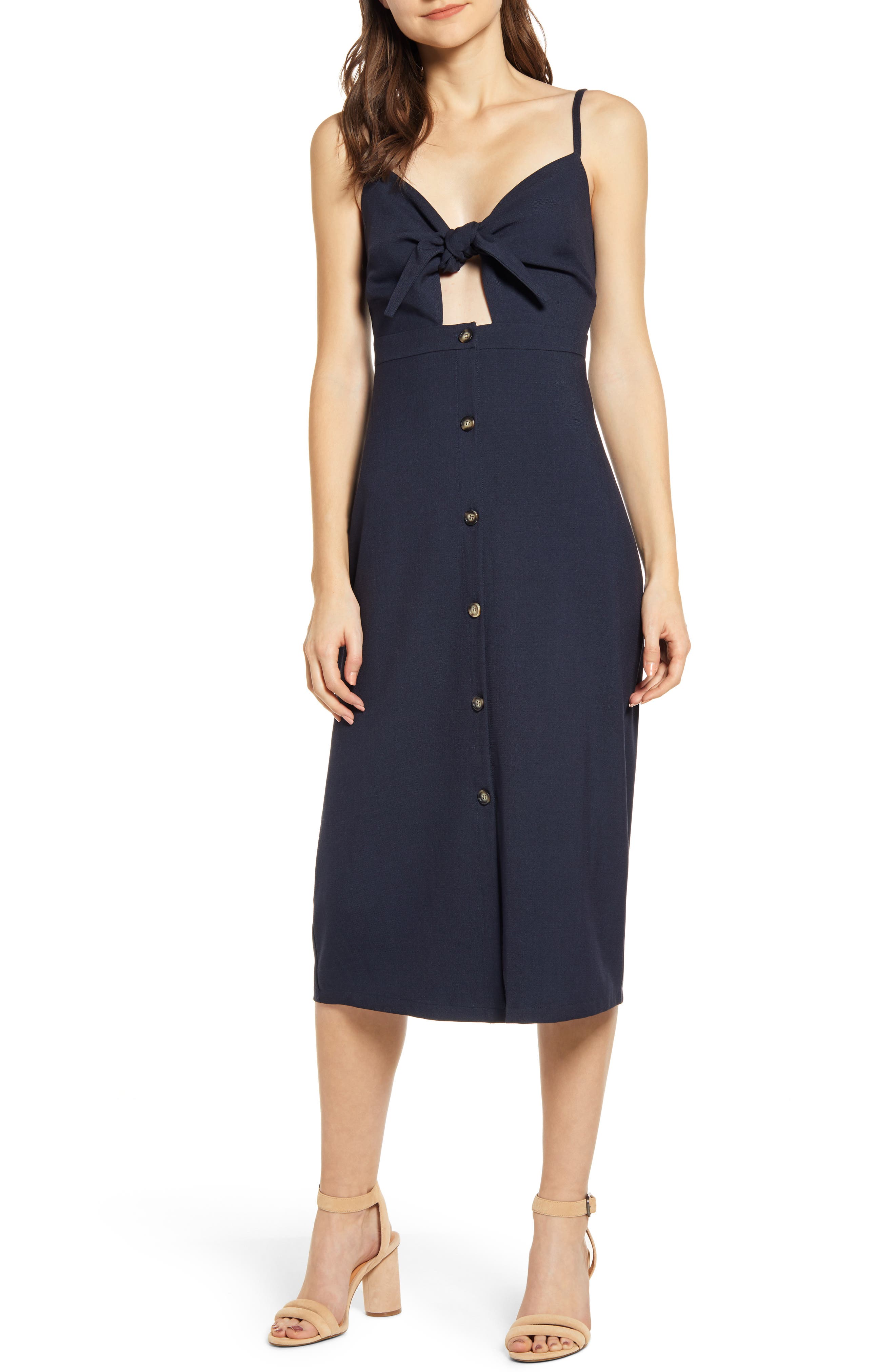 Bishop + Young Tie Front Dress, Blue