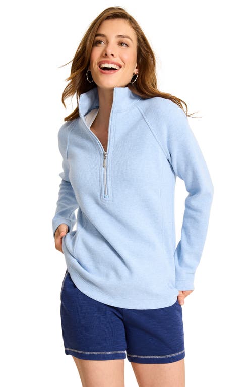 Shop Tommy Bahama New Aruba Stretch Cotton Half Zip Pullover In Light Sky Heather