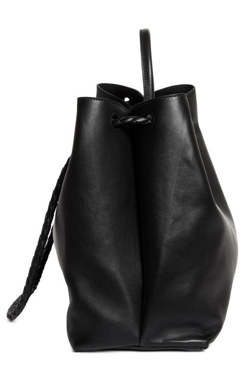 Bottega Veneta Large Andiamo Leather Tote In 1019 Black-m Brass