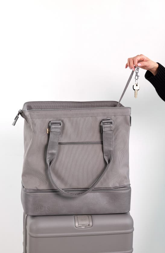 Shop Beis Béis The Convertible Mini Weekend Bag In Grey