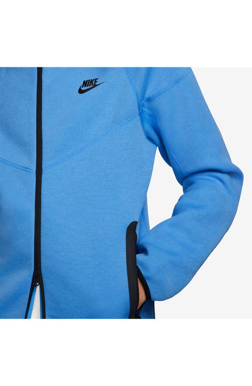 Shop Nike Tech Fleece Windrunner Zip Hoodie In Photo Blue/black