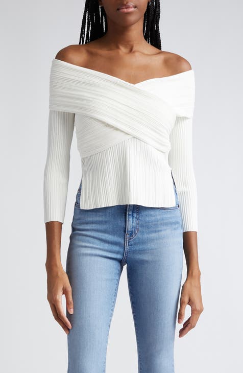Yesenia Rib Cotton Surplice Sweater