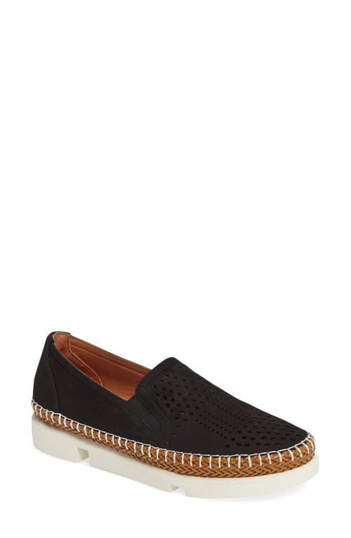L'Amour des Pieds Stazzema Platform Slip-On in Black Nubuck